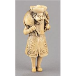 An ivory netsuke of foreigner.