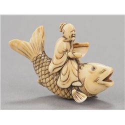 An ivory netsuke of Kinko.