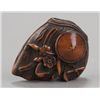 Image 1 : A boxwood netsuke of the Legend of Ota Dokwan &  t