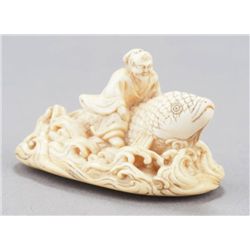 A marine ivory netsuke of Kinko.