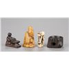 Image 1 : A group of four netsuke, various materials.