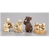 Image 1 : A group of four netsuke, various materials.