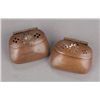 Image 1 : A pair of copper netsuke of ink pad pouches.