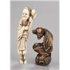Image 1 : A group of two stag antler netsuke.