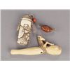 Image 1 : A group of two stag antler netsuke.