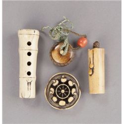 A group of four stag antler netsuke.