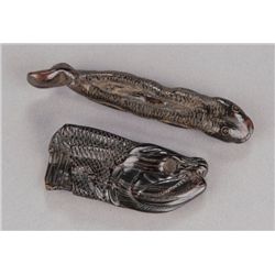 A group of two netsuke, various materials.