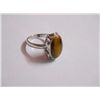 Image 1 : 27.80 CTW TIGER EYE RING .925 STERLING SILVER