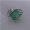Image 1 : BLUE TURQUOISE FLORAL RING; STONE-TURQUISE; METAL-SILVE