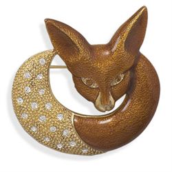 14 Karat Gold Plated Fox Fashion Pin