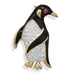14 Karat Gold Plated Penguin Pin
