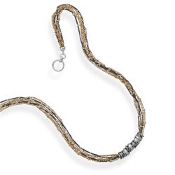 17" Multistrand Beaded Toggle Necklace  .925