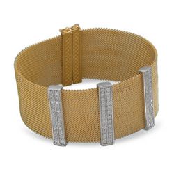 Awesome 14k gp Silver Mesh Bracelet 6.75"