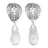 Image 1 : Briolette Drop Clip-On Earrings Sterling Silver & Quartz