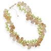Image 1 : Citrine & Green Cultured Pearl Twist Necklace