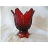 Image 1 : FENTON RED GLASS VOTIVE HOLDER, HANDMADE IN USA