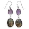 Image 1 : Freeform Amethyst & Labradorite Earrings