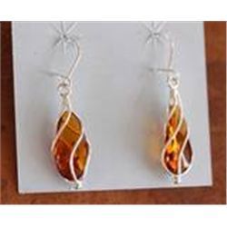 Handcrafted Sterling Silver Baltic Amber Earrings