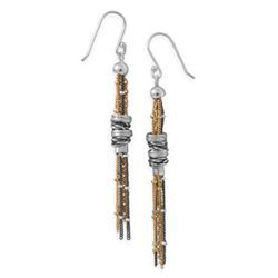 Multistrand Beaded French Wire Earrings .925 Sterling