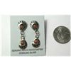 Image 1 : Navajo Coral Earrings by M Thomas   Double Bear Paw