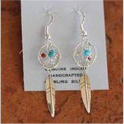 Navajo Sterling Silver Dream Catcher Earrings