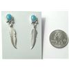 Image 1 : Navajo Turquoise and Feather Earrrings by Nakai