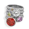 Image 1 : Rhodium Plated 5 Ring Set with CZs  Sterling Silver sz 7
