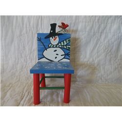 Snowman Chair   Russ Berrie and Co. Decoration Wooden Chair