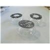 Image 1 : SET OF 3 VINTAGE 60'S CRYSTAL GLASS POTPOURRI POWDER JARS WITH OPENWORK DESIGN LIDS