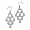 Image 1 : Sparkly Chandelier Earrings in Sterling Silver with Rhodium Finish