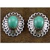 Image 1 : Sterling Silver & Turquoise Concho Earrings