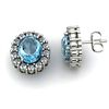 Genuine 2.74ctw Aquamarine Diamond Earring 14k W/Y Gold