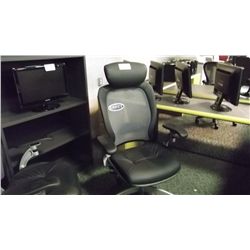 BLACK LEATHER MESH BACK SPACE EXECUTIVE HIGHBACK