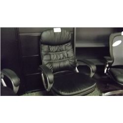 BLACK LEATHER TUFTED HIGHBACK EXECUTIVE CHAIR