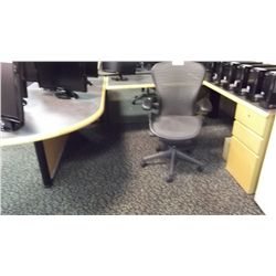 SMED LEGS OAK INLAID EXECUTIVE U SHAPED DESK