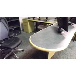 SMED LEGS OAK INLAID EXECUTIVE L SHAPED DESK