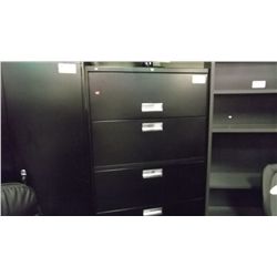HON BLACK 5 DRAWER LATERAL FILE CABINET