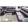 Image 1 : BLACK LEATHER SOFA, LOVESEAT AND CHAIR