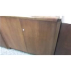 MAHOGANY 30" CUPBOARD WITH 2 DRAWER LATERAL FILE