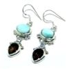 Image 1 : Larimar & Smokey Quartz Earrings