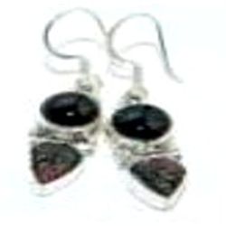 Tourmaline & Carved Stone Earrings