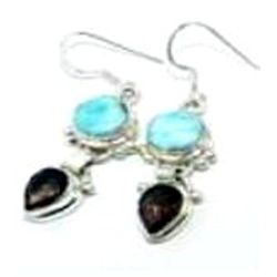 Larimar & Smokey Quartz Earrings