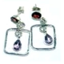 Amethyst & Garnet Earrings