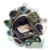 Image 1 : Silver and Mixed Stones & Smokey Quartz  Ring