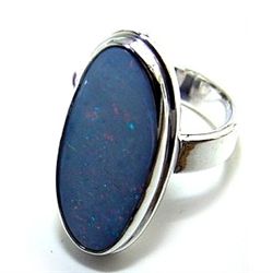 Silver and Fire Opal Ring