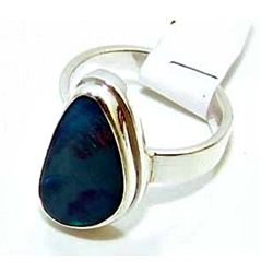 Silver and Fire Opal Ring