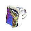 Image 1 : Silver and Coated Drusy Ring