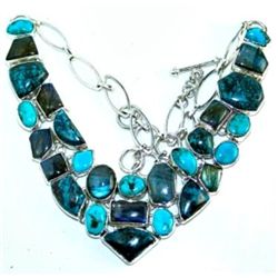 Azurite, Labradorite & Turquoise Necklace