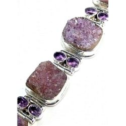 Amethyst Drusy & Amethyst Bracelet