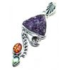 Image 1 : Amethyst Drusy, Opal & Peridot Pendant